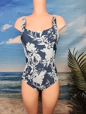 NWT Cupshe Womens One Piece Swimsuit Size Large Teal Color Blue Floral 