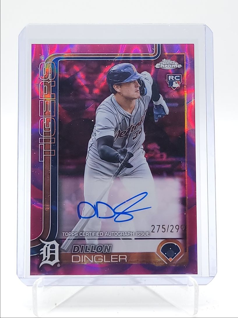 DILLON DINGLER 2025 TOPPS CHROME UPD ROOKIE MAGENTA PURPLE A AUTO /299 Q4920