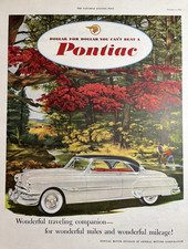 1952 Pontiac Automobile Dollar Cant Beat Traveling Companion GM VTG Print Ad