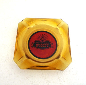 Vintage South Tahoe Nugget Casino square amber ashtray