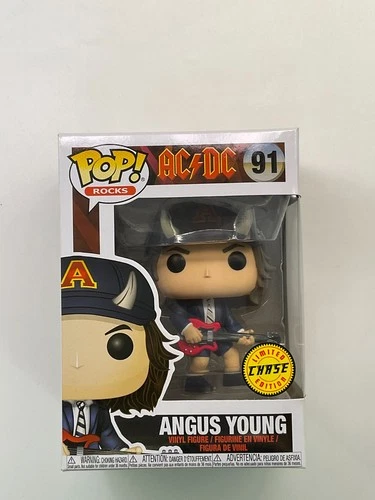 Funko Pop! Rocks: Angus Young #91 Chase Vinyl Figure +PROTECTOR J2