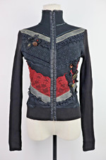 VIA DELLE PERLE VDP CARDIGAN MAGLIONE DONNA 42 SWEATER WOMAN VINTAGE LANA PELLE