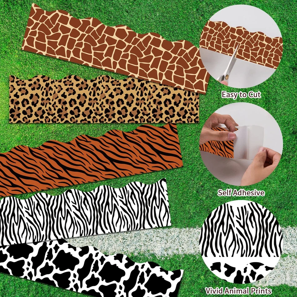 60 Pcs Animal Print Bulletin Board Border Safari Jungle Bulletin Board Decora... - Image 3 of 4
