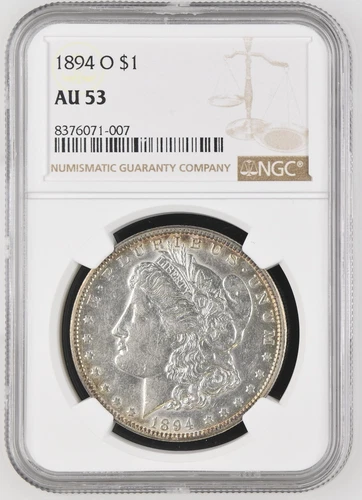 1894 O Morgan Silver Dollar NGC AU-53