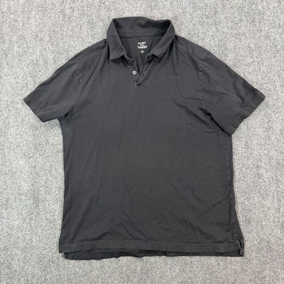 Flint And Tinder Polo Shirt Mens Large Black Supima Cotton Made USA Casual