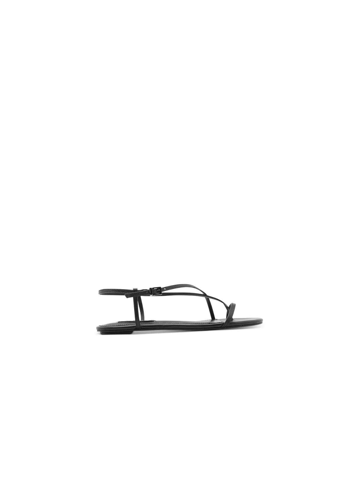 AQUA Womens Black Strappy Padded Lory Square Toe Leather Slingback Sandal 7.5