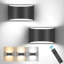 Modern LED Wall Sconces, Remote Control Dimmable and Adjustable Color Temperatu