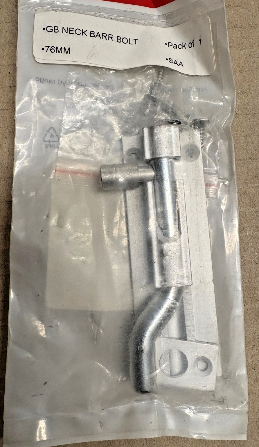 GEORGE BOPYD NECK BARREL BOLT 76MM ANODISED ALUMINIUM