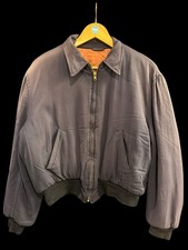 True Vintage 1950s Gabardine Rockabilly Faded Blue Lined Mens Jacket Sz 44
