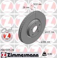 2X Zimmermann Bremsscheibe 250.1375.20 FüR Ford