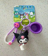 Sanrio Kuromi 3D Keychain Removable Figure Mini Basket Bag Charm Kawaii New