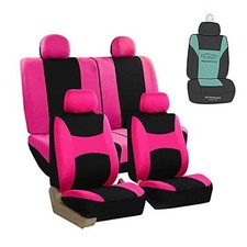 Stylish Car Set Covers Front Set and Rear Split Function, Airbag Full Set Pink