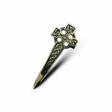 Scottish Celtic Cross  Rope Brass Antique Finish Kilt Pin
