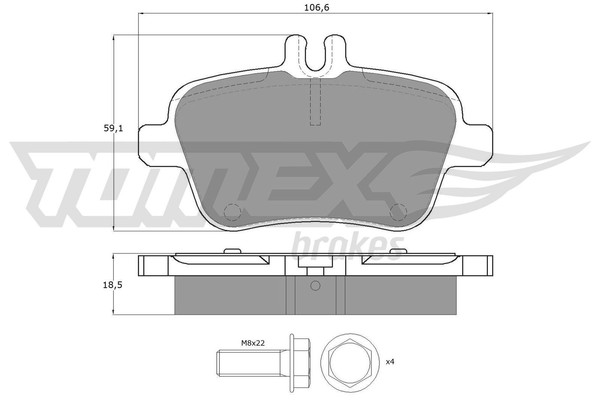 Tomex Brakes Bremsbelagsatz Scheibenbremse TX 18-08 FüR SLC SLK Mercedes Klasse-image
