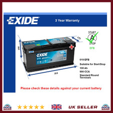 EFB Car Battery fits MASERATI LEVANTE QUATTROPORTE GRECALE MC20 Exide