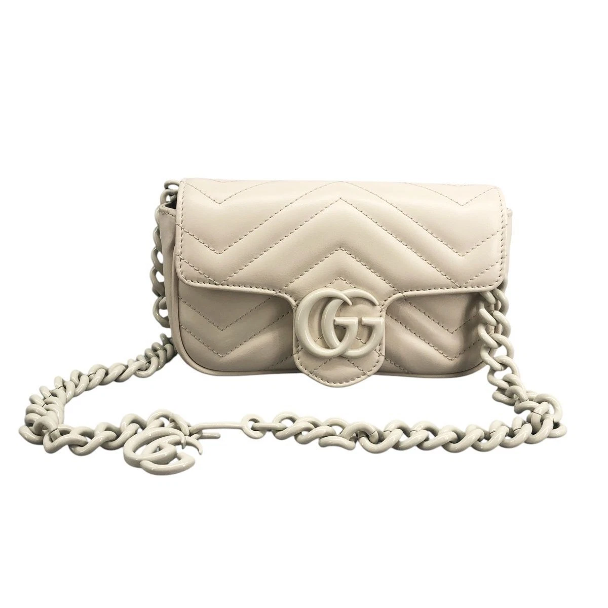 GUCCI GG Marmont Belt Bag White White Body Bag Calf Women 23028277 HO Used