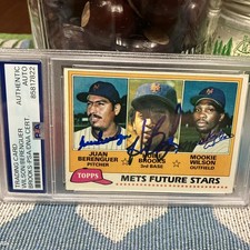 1981 Topps Hubie Brooks Mookie Wilson  Mets RC Rookie #259 Signed 
