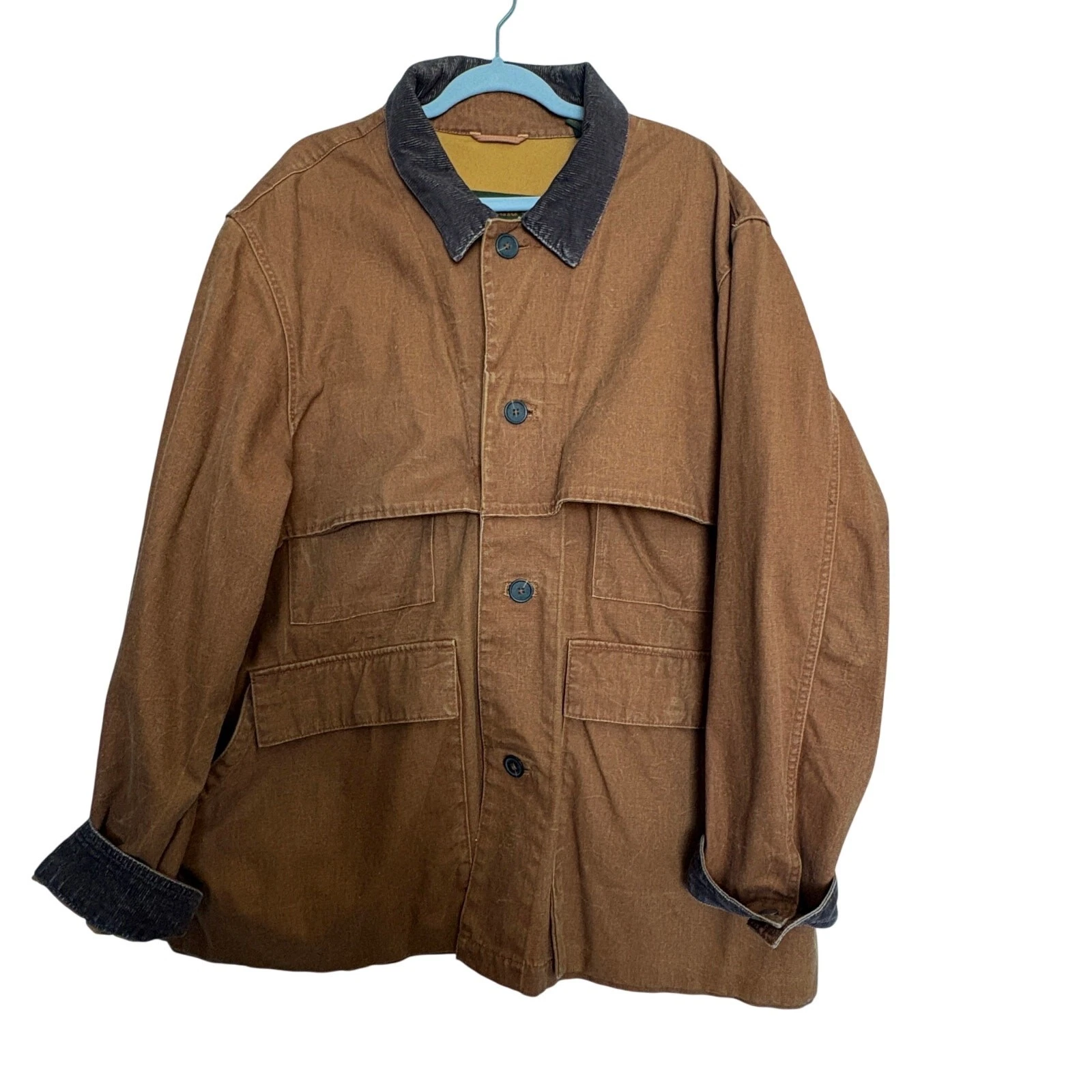 Timberland Field Jacket Brown Canvas Corduroy XXL Chore Coat GORPCORE Vintage