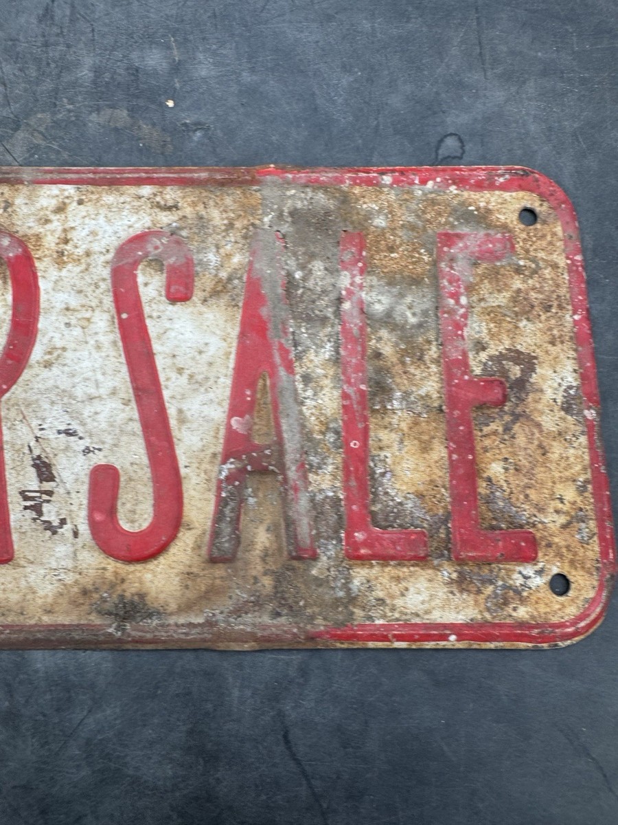 VINTAGE - FOR SALE - EMBOSSED - METAL SIGN | eBay