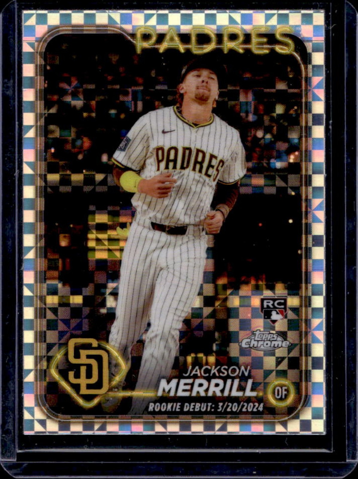 2024 Topps Chrome Update Jackson Merrill RC X-Fractor Rookie #USC57 Padres