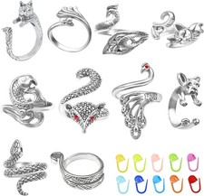 TUUXI 10pcs Crochet Rings Tension for Finger Crocheting...