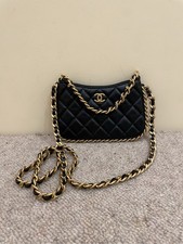 Chanel 23B Black Quilted Lambskin Hobo Shoulder Bag Gold Hardware [Duties Paid]