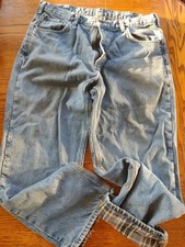 Carhartt Men's Relaxed Fit Jeans, Size 38x30, Light Blue, Pockets