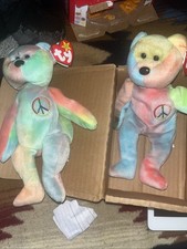 RARE 1996 Ty Beanie Baby  PEACE  the Bear - NEW Mint Condition with ERRORS TWO