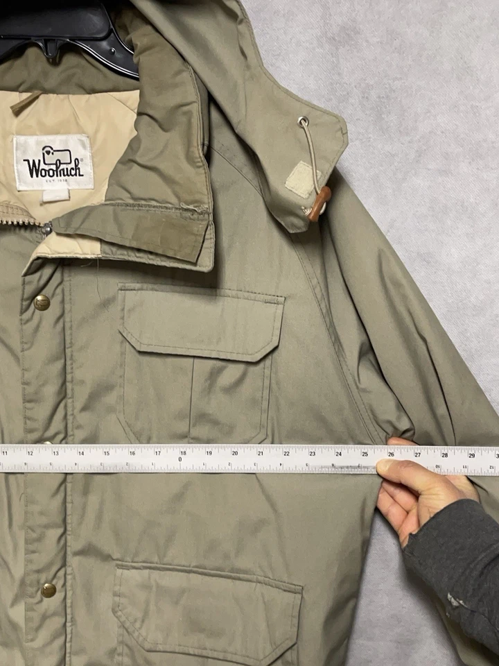 VTG Woolrich Jacket Men XL Hood Parka Heavyweight Lined Full Zip Snap USA 70 80 - Image 3 of 4