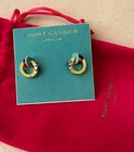 Nwt Kurt Geiger London Blue Green Crystal Huggie Hoop Earrings