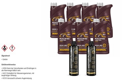 7L MANNOL Motoröl RACING+ESTER 10W-60 Inkl. 2x Reiniger Motor Flush Professional