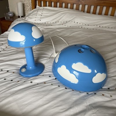 Ikea Skojig Blue Cloud Sky Deckenleuchte Schirm & Lampe Auslaufmodell Retro Kinder