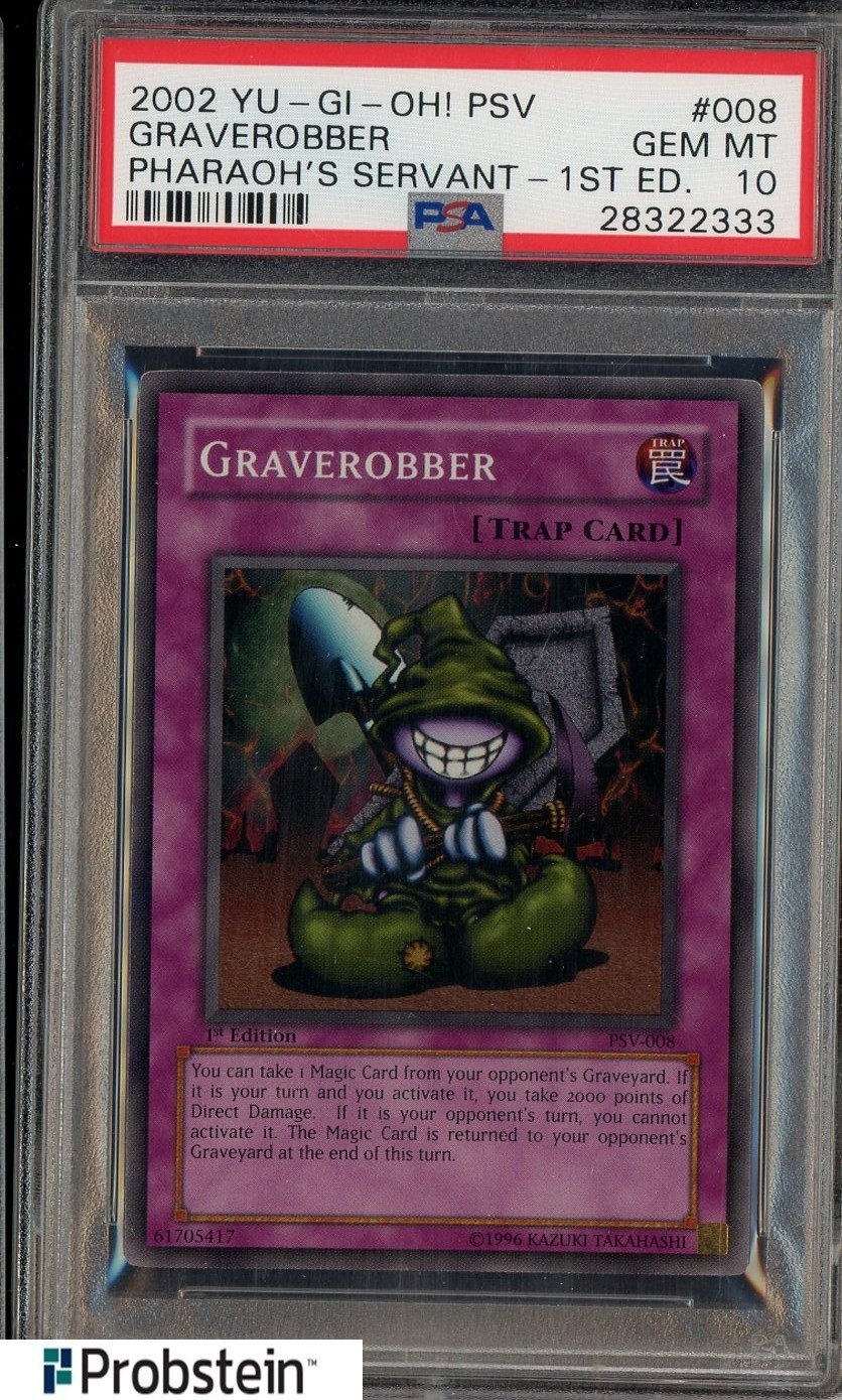 2002 Yu-Gi-Oh! Pharaoh's Servant 1st Edition #PSV-008 Graverobber PSA 10