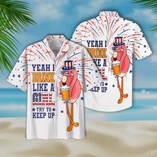 Flamingo And Beer Hawaiian Shirt For Men