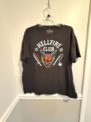 Netflix Stranger Things Hellfire Club T-Shirt Mens 2X Black Cotton Graphic Tee
