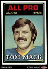 1974 Topps #126 Tom Mack All-Pro AP Rams HOF VARIATION Michigan 3 - VG