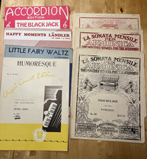 Accordion Sheet Music Lot Of 7 Songs- treble clef arrangements