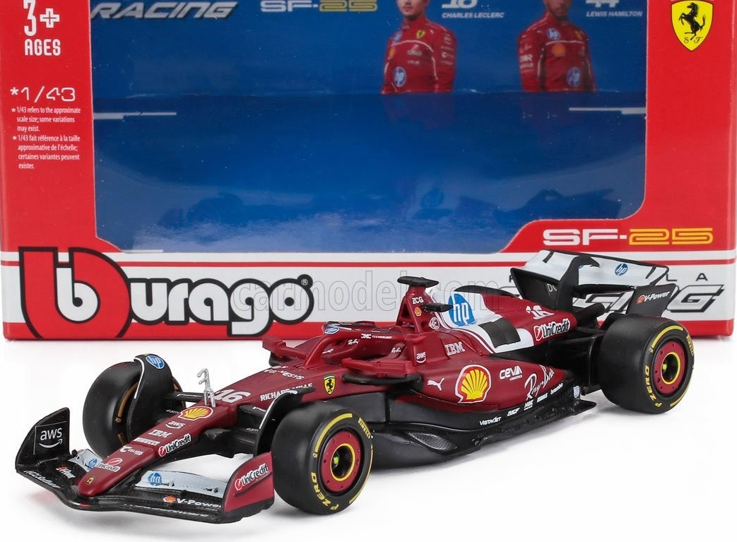Ferrari F1 SF25 2025 #16 LECLERC Burago 1/43 18-36853-L