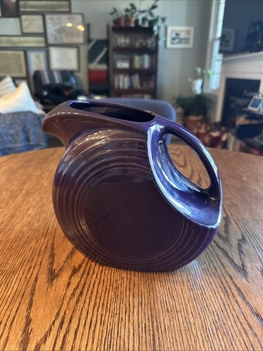 Fiestaware Large Disc Pitcher - Plum Purple - 67 oz - Genuine Homer Laughlin