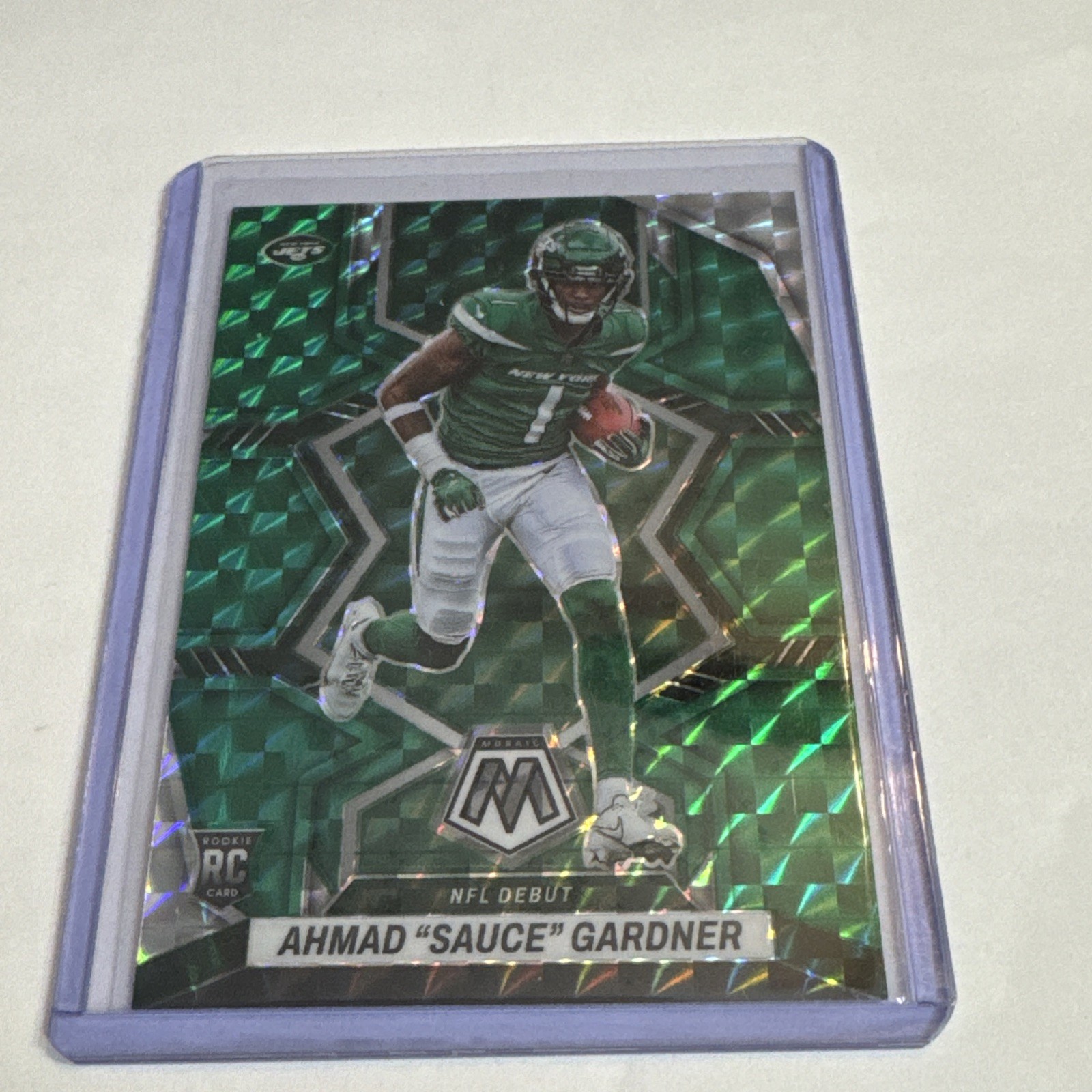 2022 Panini Mosaic - NFL Debut Ahmad Gardner #289 Green Mosaic Prizm (RC)