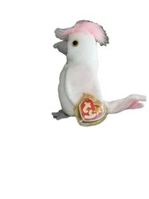 Ty Beanie Baby KuKu Cockatoo Plush Toy Pink  White NEW NWT 1990s