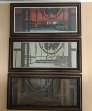 Clifton Karhu Woodblock Print Set “Noren Ichiriki”+ Monochrome + Block