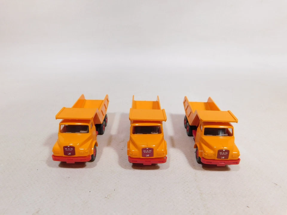 3X H0 1:87 Modelo LKW Volquete Kipper MAN Naranja TOP #DX220-0,5 - Imagen 4 de 4