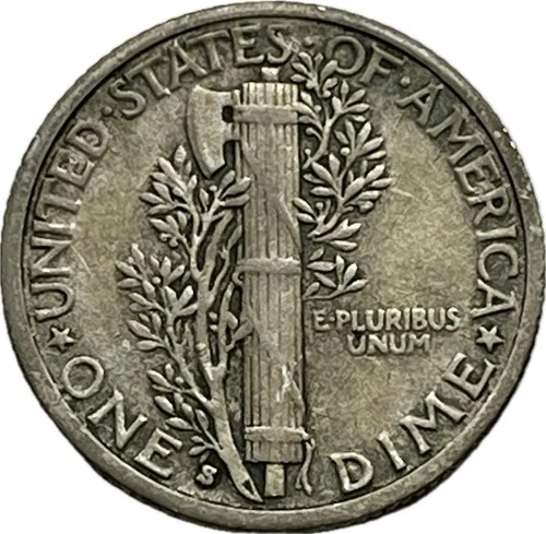 1931-S Mercury Silver Dime in a SAFLIP® - XF- (VF+++)