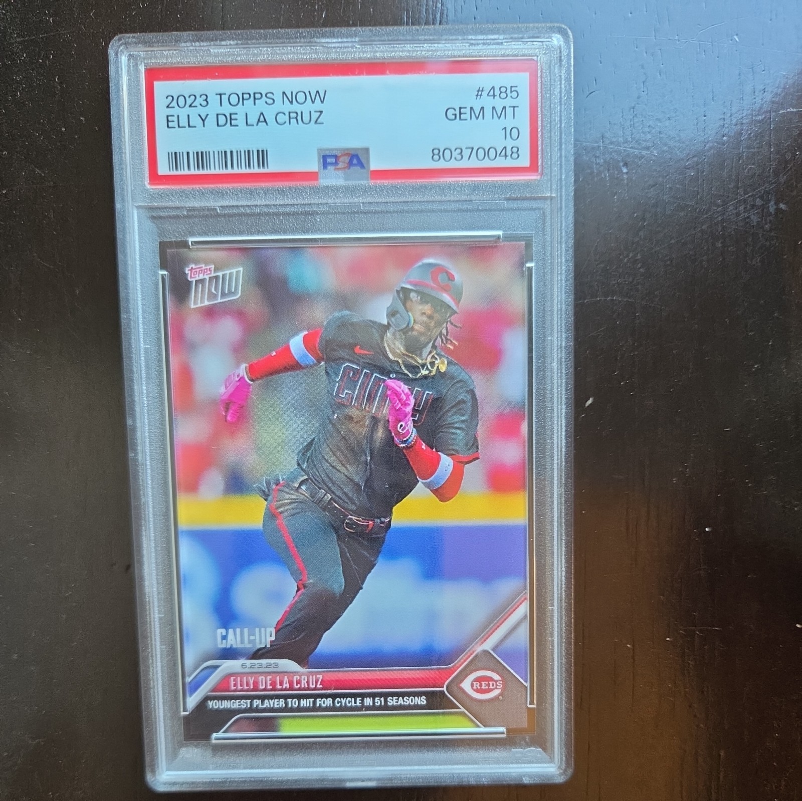 2023 Topps Now Elly De La Cruz #485 Reds PSA 10 GEM MINT view 4