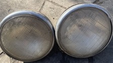 1940s 2 Chevrolet Headlights Buckets Glass Twilite Vintage Lenses