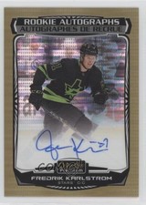 2022-23 O-Pee-Chee Platinum Rookie Seismic Gold 14/25 Fredrik Karlstrom Auto q2c