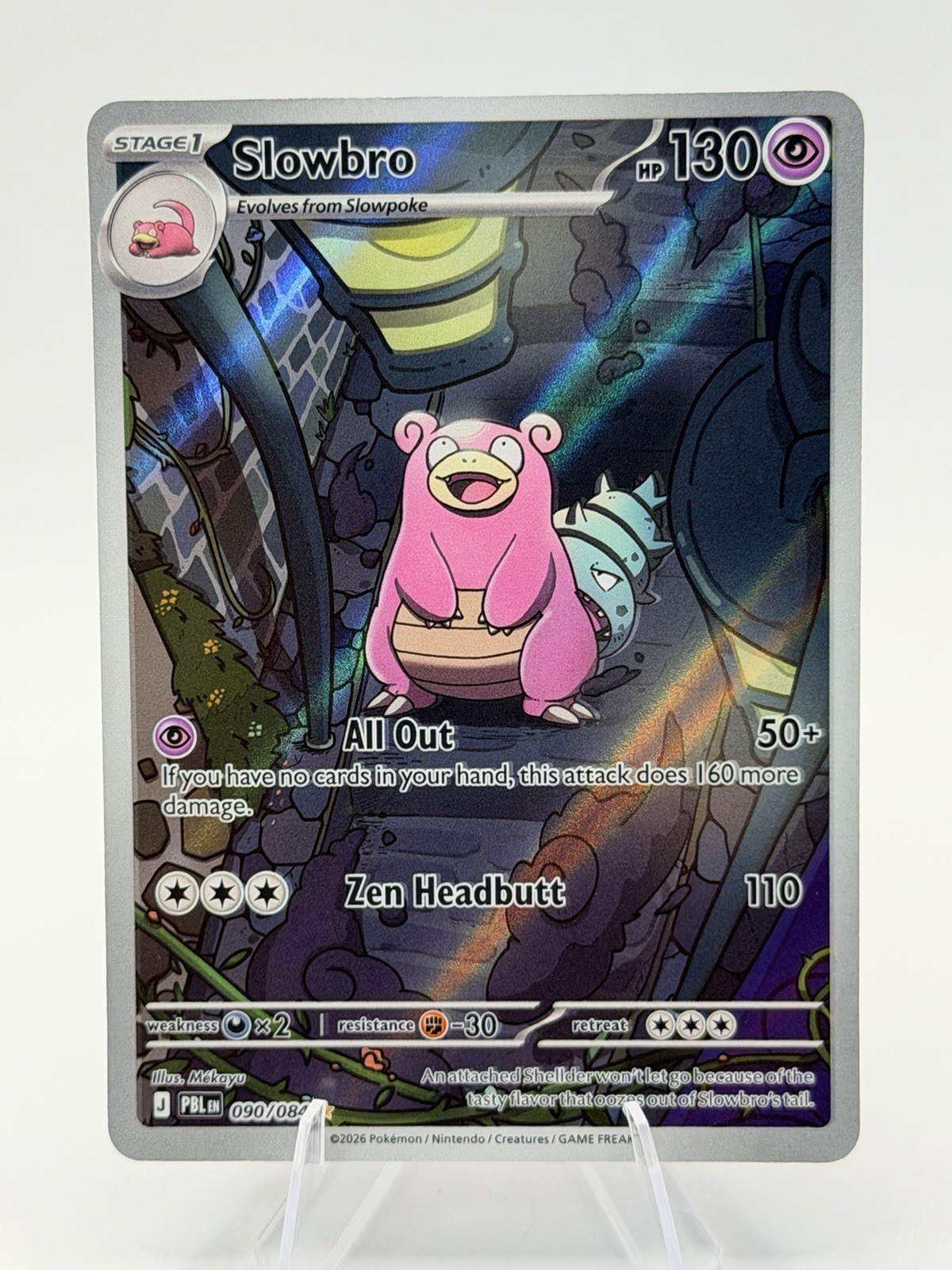 IN HAND - Slowbro 90/84 Illustration Rare Pokemon Mega Pitch Black Pre Release