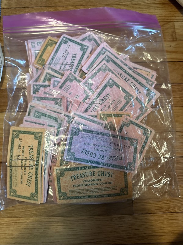 Bag Of Treasure Chest Coupons Vintage