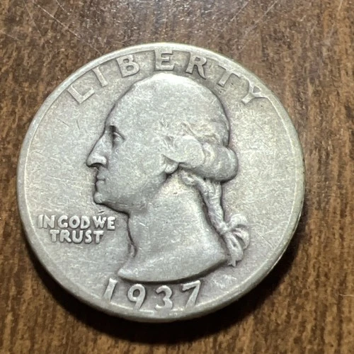 1937 WASHINGTON QUARTER GOOD DATE Actual Coin NICE Details Good Addition